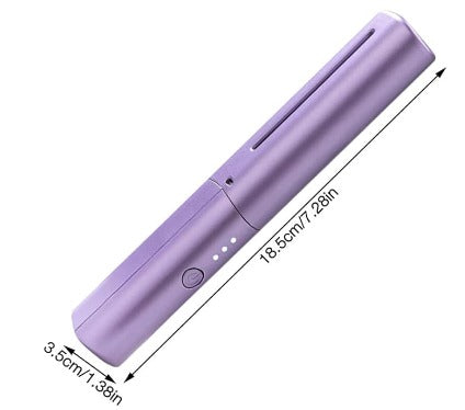 Mini Plancha De Pelo Recargable 2en1 Cepillo y Rizador