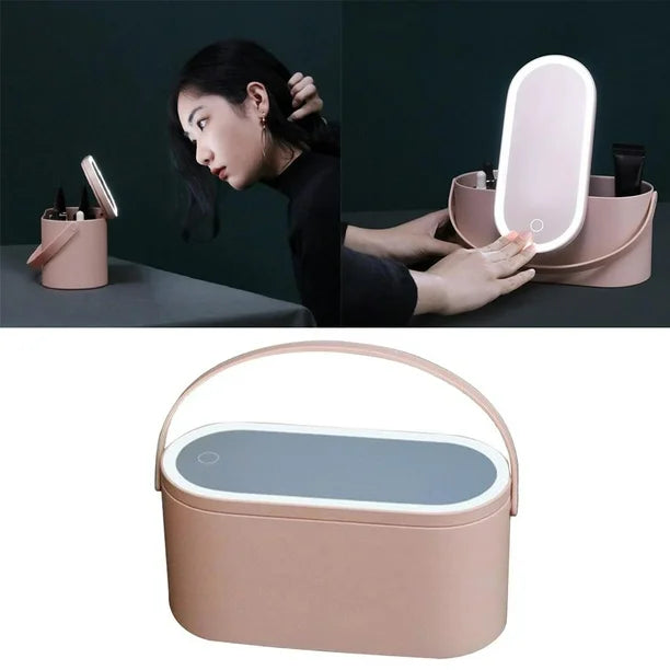 Organizador de maquillaje con espejo LED