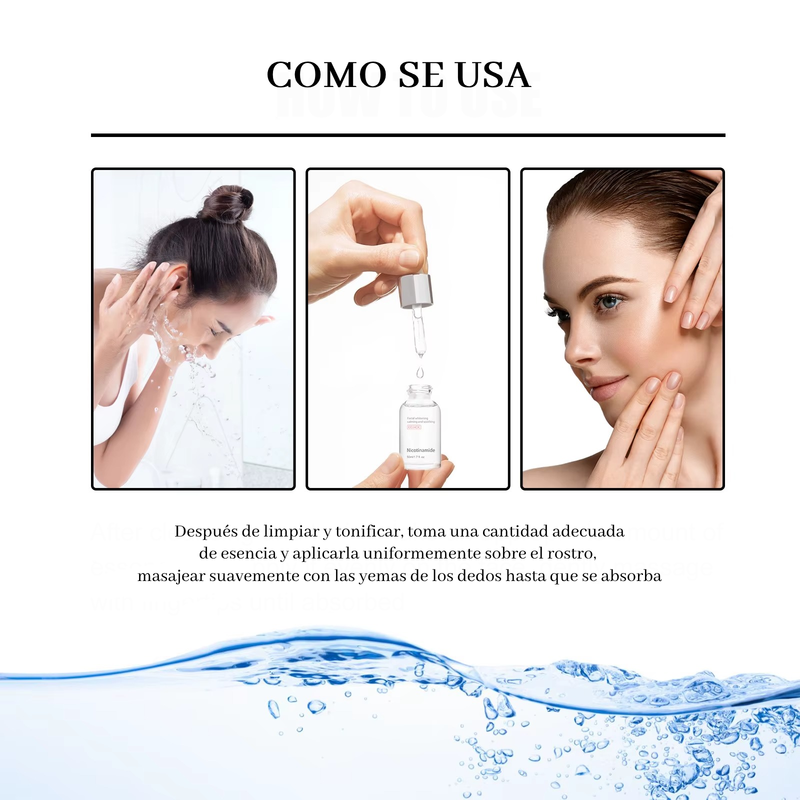 Serum facial con nicotinamida para cuidado de la piel
