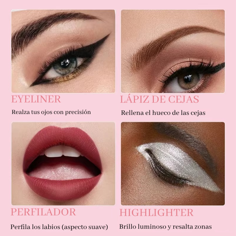 Lápiz de maquillaje 4 en 1 multifuncional
